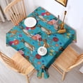 thumbnail image 2 of Dogs with Pioneer Flower Square Tablecloth,Waterproof Square Table Cover,Wipeable Spillproof Washable Table Cover for Home Kitchen Party Decor 42"X42"(107x107cm), 2 of 6