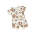 thumbnail image 2 of Musuos Baby Girl 2Pcs Summer Outfits 6 12 18 24M 3T Short Sleeve Floral Print T-Shirt + Shorts Set Infant Toddler Clothes, 2 of 10