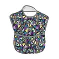 thumbnail image 2 of Zufioo Purple-Gold Triangles Print Toddler Adjustable Waterproof Bib, 11.6x15 Inch Feeding Bib Suitable for 6-24 Month Babies, 2 of 8