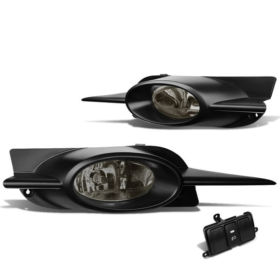 DNA Motoring For 09-11 Honda Civic Coupe Smoked Lens Bumper Fog Light Lamps w/Bezel Wiring Switch