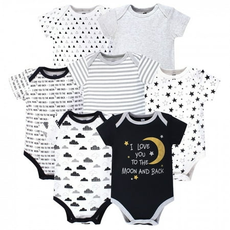 

Hudson Baby Cotton Bodysuits 7pk Moon And Back 18-24 Months