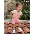 thumbnail image 6 of BemeyourBBs Newborn God Says I Am Toddler Baby Girl Summer Outfit Kids Baby Girl Christening Clothes Short Sleeve Bow Print T-Shirt and Pockets Shorts Set, 6 of 9