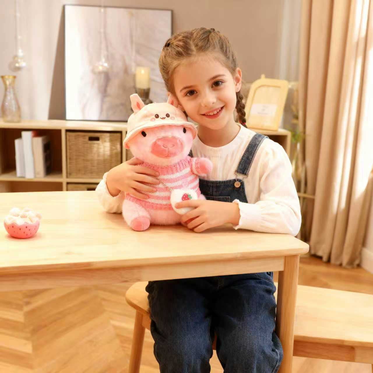 Dress-Up Capybara Plush Toy, 10.2 in Capybara Stuffed Animal with 8/9/10 Clothes & Accessories , Soft Plushie Gift for Kids