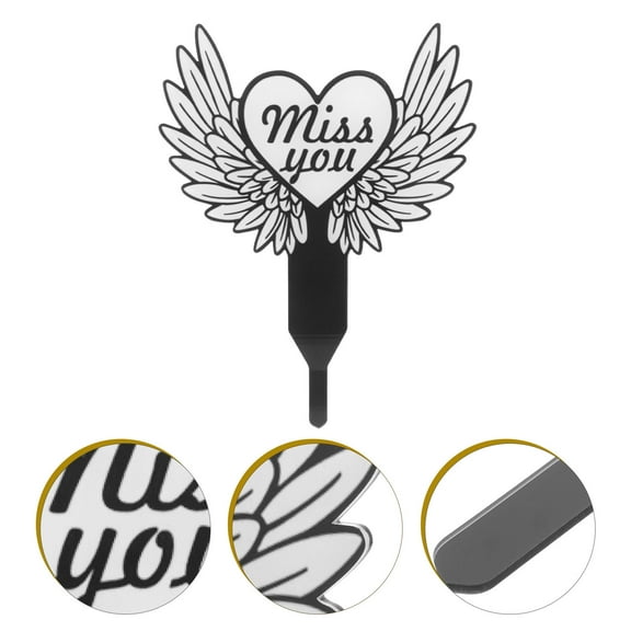 FONDOTIN 1Pcs Black Cross Shape Memorial Plaque Stake for Cemetery 31x22cm