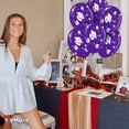 thumbnail image 5 of PMU 50 Pcs Graduation Balloons PartyTex 11 inch Premium Purple with All-Over Print White Grad Caps-Confetti and Streamers Graduation Party Decorations, 5 of 7