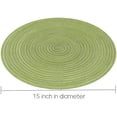 thumbnail image 2 of Round Placemats Set of 8 Washable 15 inch Round Table Mats Braided Non Slip Fabric Place Mats for Dining Table Indoor (Pea Green, 8), 2 of 9
