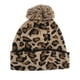 thumbnail image 2 of Knitted Hat 1Pcs Khaki Beanie Cap with Leopard Charm for Winter Warmth, 2 of 5