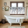 thumbnail image 4 of Blue Grey Eucalyptus Tier Curtains 36 Inch Length, Watercolor Spring Weeping Botanical Cafe Short Curtains for Bathroom Over Sink, Small Kitchen Curtain Light Filtering Drapes 2 Panels 27.5"Wx36"L, 4 of 8