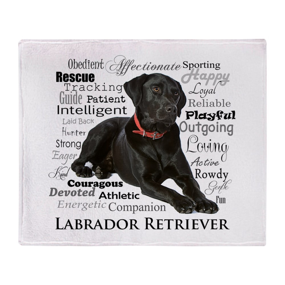 CafePress Black Lab Traits Throw Blanket Soft Fleece Throw Blanket