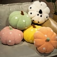 thumbnail image 6 of Lkxisu Polka Dot Pumpkin Pillow, 7.9" 3D Pumpkin Shaped Teddy Fleece Throw Pillow, Soft Cute Fluffy Plush Stuffed Pumpkin Toys Fall Harvest Decorative Cushion Halloween Decorations for Couch Sofa Bed, 6 of 9