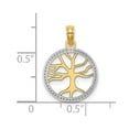 thumbnail image 2 of 10k Gold 3-d Small Tree Of Life In White Round Frame Cut-out (2 Charm 19.9x14.9mm Wide Pendant Necklace for Women, 2 of 2