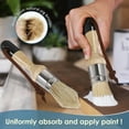 thumbnail image 4 of Tysrjsv 3pcs Wax Paint Brush Set Round Chalk Paint Brushes Natural Bristle Paint Brushes with Wooden Handle Reusable Soft Wax Paint Brush for Chalk Paint Milk Paint Art Crafts, 4 of 9