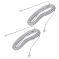 thumbnail image 3 of 2X 9M 30ft RJ11 6P2C Modular Telephone Phone Cables Wire White, 3 of 4