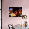 thumbnail image 2 of HFDF African American Girl Wall Art Canvas Graffiti Style Poster Girl Picture Print with Abstract Artwork for Living Room Ready to Hang 24x20inch Framed, 2 of 5