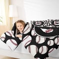 thumbnail image 4 of Homewish Boys Baseball Sports Bedding Comforter Set, Cute Initial B Letter Twin Comforter Sets, Black White Cartoon Reversible Bedding Set, Ultra Soft Bedroom Decor, 2pcs, 4 of 8