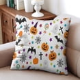 thumbnail image 3 of Halloween Throw Pillow Cases Happy Halloween Ghost Boo Spooky Pillow Cover Sofa Bed Throw Cushion Cover for Living Room Decor,18x18 Inch (2Pcs), 3 of 6