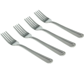 Mainstays 4-Piece Lace Dinner Fork Set, Silver Stainless Steel Tableware