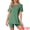 Green, variant on DARING DIVA Women's Pajama Set Split Jersey Knit Tops with Fitted Shorts S Black