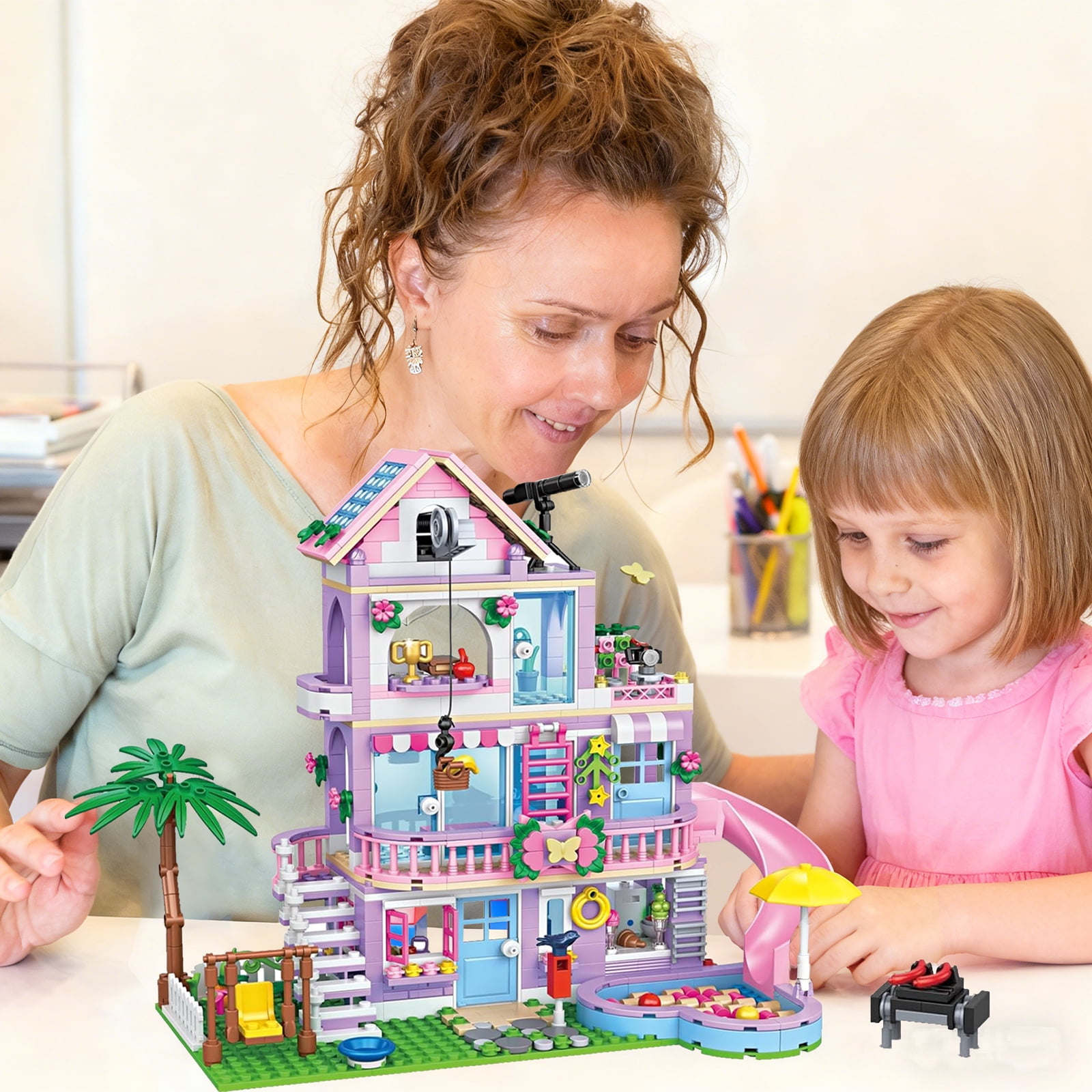 Friends Seaside Beach Villa Building Toy for Girls, Educational Construction Set for Kids Age 8-12