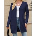 thumbnail image 4 of Women Cardigan Sweater Lightweight Open Front Long Sleeve Soft Fine Knit Casual Trendy Kimono Cardigans with Pockets, 4 of 9
