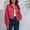 87#Watermelon Red, variant on Women Jacket Fashion Corduroy Casual Jacket Drop Shoulder Long Sleeve Short Jacket Light Jacket Plain Fashion Trendy Outwear