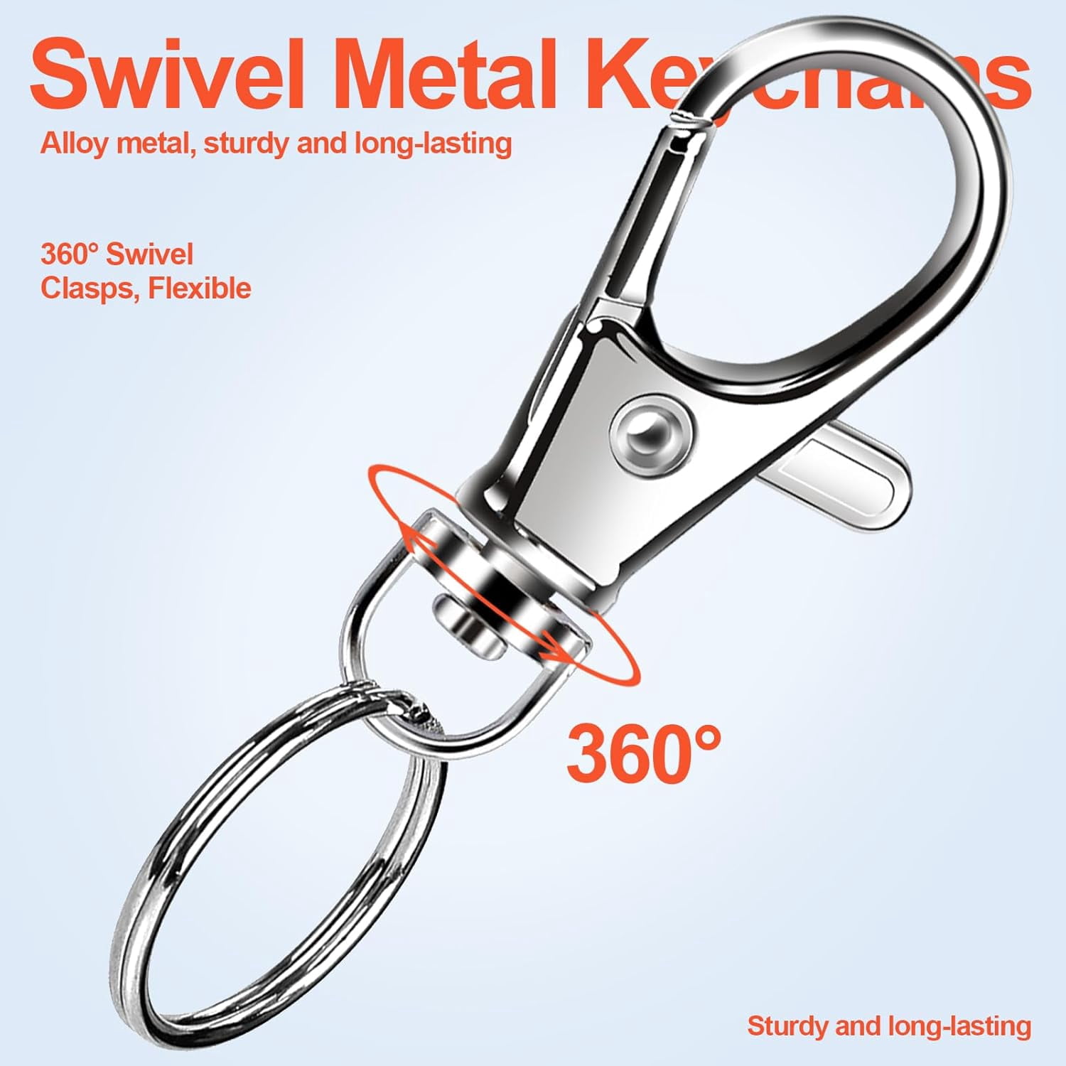 480PCS Lobster Claw Clasps and Key Rings, Keychain Making Kit - 240PCS Keychain Clips and 240PCS Key Chain Ring, for Key Chains, Crafts, Lanyard, Key, Jewelry Making