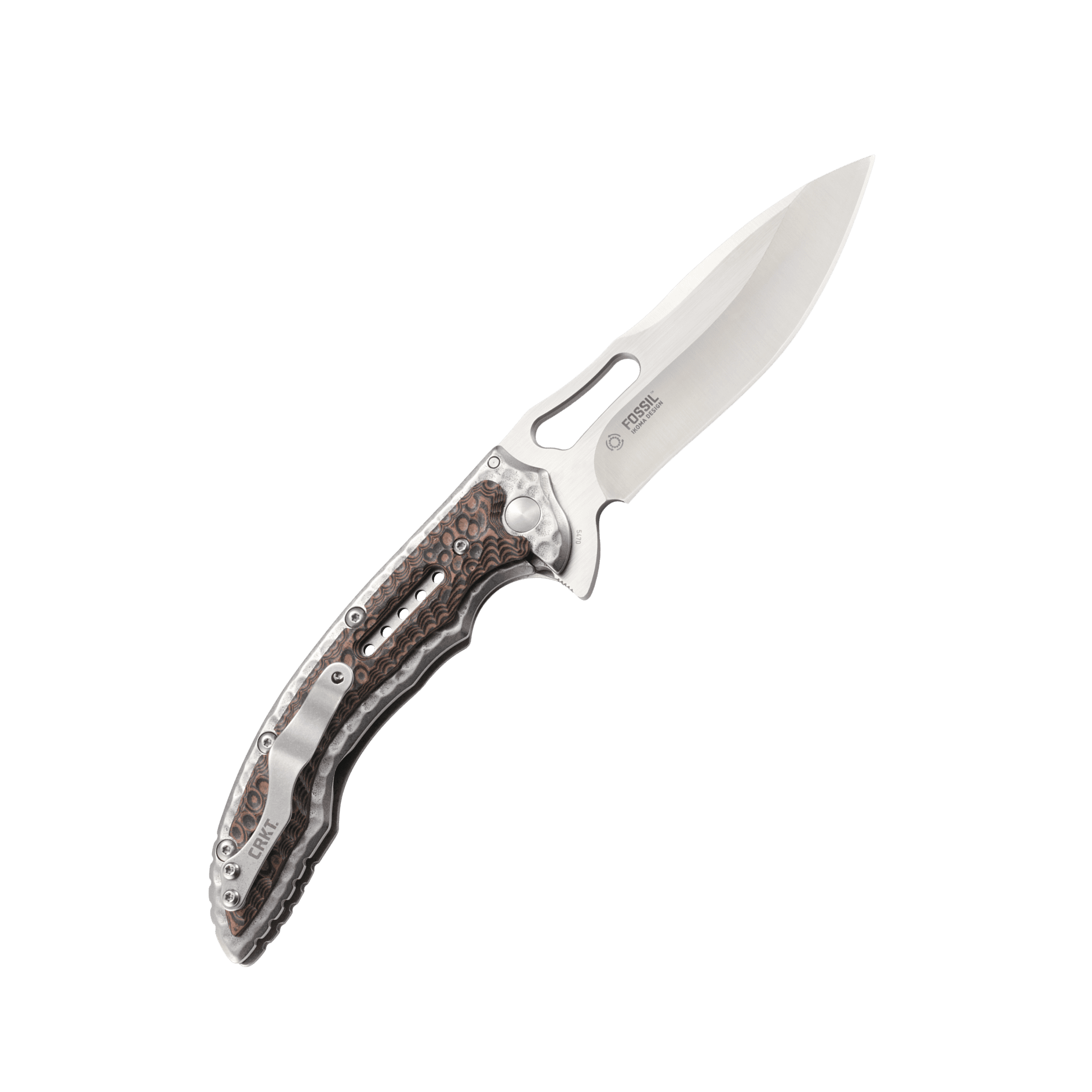CRKT Fossil Folding Pocket Knife with Frame Lock and Satin Blade