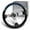Black Bubble, variant on W-Power 13.5" Clear Bubble Leather Chrome 3-Spoke 4" Deep Dish Steering Wheel