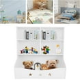 thumbnail image 5 of White Kids Toy Storage Organizer with Kids Bookshelf 3 Tier Nursery Book Shelves Toddler Bookshelf Children's Toy Shelf for Children's Room Playroom Bedroom Kindergarten School (3-Tier White), 5 of 7