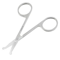 Uxcell 3.5" Round Head Stainless Steel Eyebrow Scissors Cosmetic Tool Stainless Steel