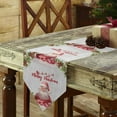 thumbnail image 3 of Table Runner Dresser Scarves Merry Christmas Santa Claus Gift Cotton Linen Burlap Table Cover Holly Cardinal on Wooden Table Runners for Family Kitchen Dining Holiday Party Banquet Decor, 3 of 5