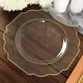 thumbnail image 6 of Efavormart 10 Pack | 11" Clear Hard Plastic Dinner Plates, Disposable Tableware, Baroque Heavy Duty Plates With Gold Rim, 6 of 11