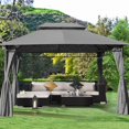 thumbnail image 5 of FDW Outdoor Canopy with 4 Sidewall for Patio Outdoor (10'x13', Grey), 5 of 7