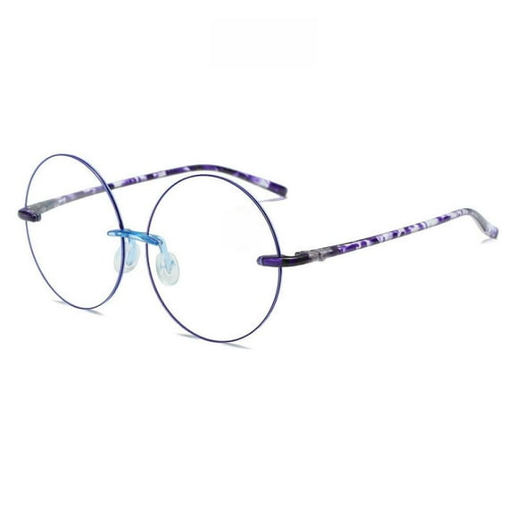 TR90 Ultra-light Anti-blue Light Purple Reading Glasses for Women Circle Round Fashion HD Tortoise Readers  1.00