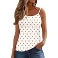 thumbnail image 2 of Homenesgenics Camisoles for Women Summer Sleeveless Round Neck Polka Dot Print Spaghetti Strap Tank Tops Round Neck Shirts Orange XL, 2 of 6