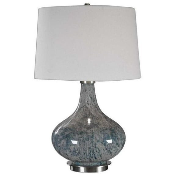 Bowery Hill Contemporary Blue Gray Glass Lamp