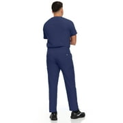 Hey Scrubs Set Men Stretch V-Neck Scrub Top and Six Pocket Tapered Pant Bundle, Elastic Waistband Scrubs for Men