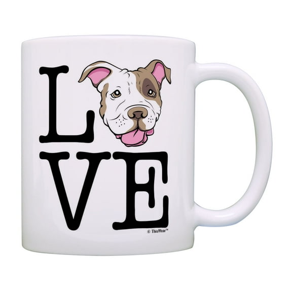 ThisWear Pitbull Gifts Love Pitbull Terrier Dog Mug Dog Mom Gifts Dog Dad Gifts Coffee Mug