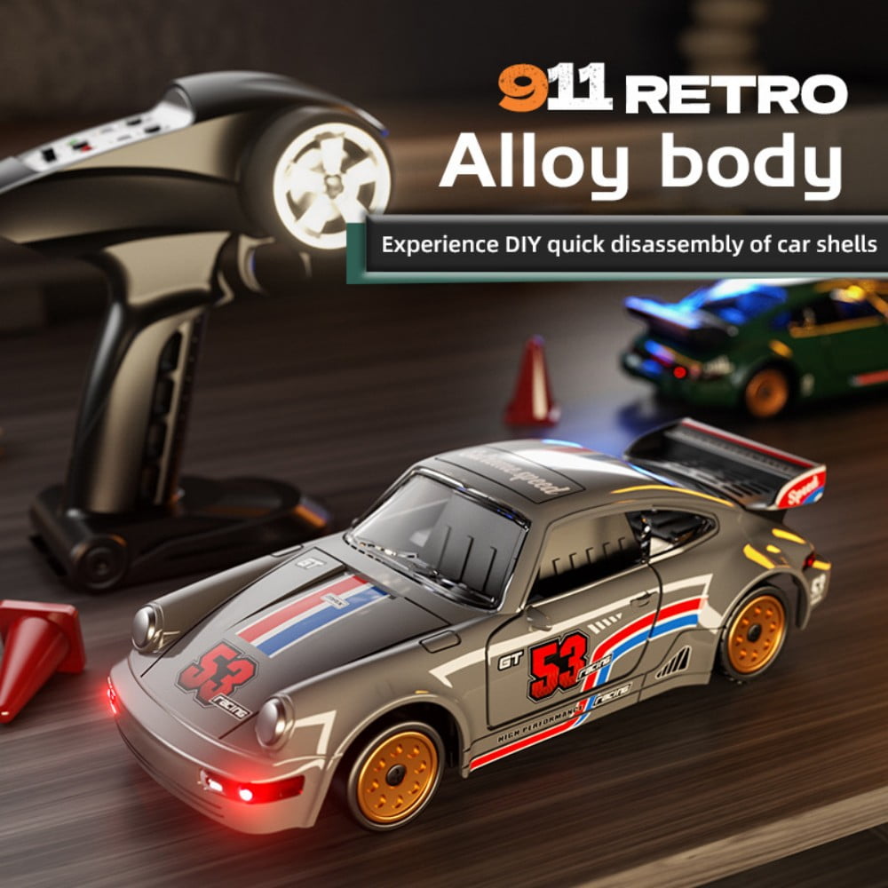 Mini RC Drift Car with Gyro, 1/43 Scale Remote Control Car Model with Openable Doors, Desktop Racing Vehicle for Hobbyists & Gifts