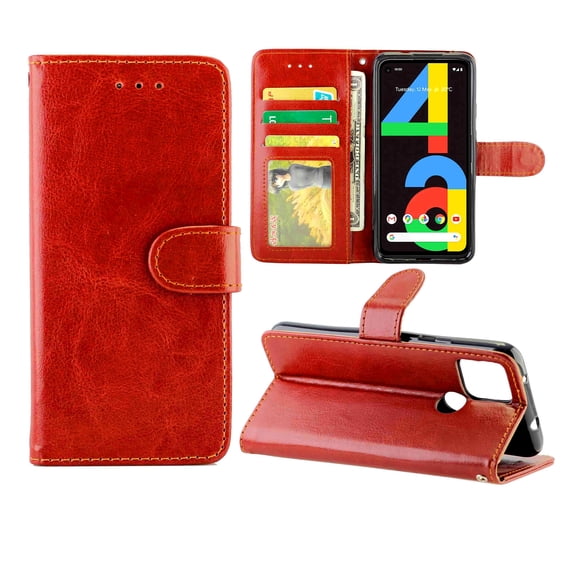 For Google Pixel 4a 5G Crazy Horse Texture Leather Horizontal Flip Protective Case with Holder & &