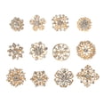 thumbnail image 1 of 12 Uds. Broches de de Imitación Dorados Chapados en Oro con Forma de Flor, 1 of 5