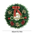 thumbnail image 3 of Adornos navideños, coronas navideñas artificiales, cintas decorativas, adornos para puertas, decoración de paredes, adornos para el hogar, ideales para Navidad. Corona de plástico., 3 of 6