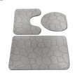 thumbnail image 1 of Xiao Hua Juego de baño de 1 pieza con relieve de piedra, 3 piezas de alfombrilla de baño suave y cómoda que incluye funda para la tapa del inodoro, alfombras antideslizantes y absorbentes (gris), 1 of 5