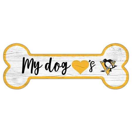 UPC: 0878460429606 | Pittsburgh Penguins 6 x 12 Team Dog Bone Sign