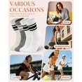 thumbnail image 7 of CoCoMangos Striped Crew Socks for Women, Cotton Retro Novelty Tube Socks Athletic Casual Fun Sock 4 Pairs, Size 5-10, 7 of 7