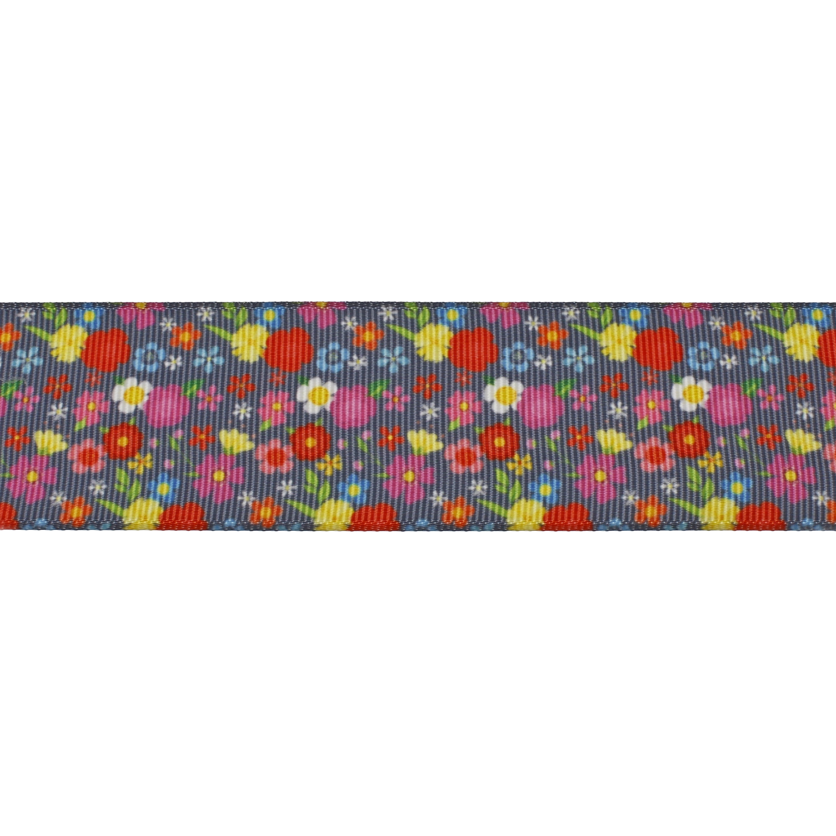 1.5" Vintage Blue Floral Grosgrain Ribbon 100 Yard