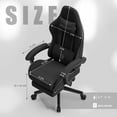 thumbnail image 6 of Dowinx Fabric Gaming Chair with Pocket Spring Cushion, Ergonomic Computer Chair with Footrest, Cloth Gamer Chair with Massage Lumbar Support and Headrest, Black, 6 of 8