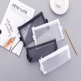 thumbnail image 6 of CoreLiving White Mesh Pencil Pouch Zipper Closure Multipurpose Pen Bag Small Mesh Pouch for Office Organization Travel Storage Bags Purse Essentials Zipper Pouch 1 Pack, 6 of 6
