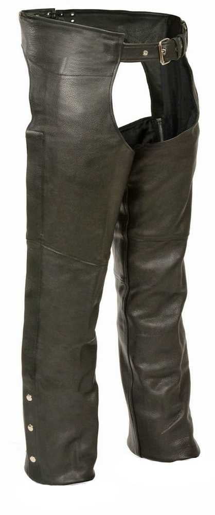 Milwaukee Mens Basic Coin Pocket Leather Chaps Black, Small 
