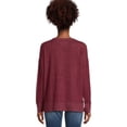 thumbnail image 5 of Time and Tru Women's Hacci Knit Pullover with Long-Sleeves, Single and 2-Pack, Sizes XS - XXL, 5 of 6